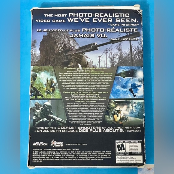 CALL OF DUTY 4- MODERN WARFARE -PC DVD-ROM (2007)- Big Box with Manual- Like New - Picture 2 of 3